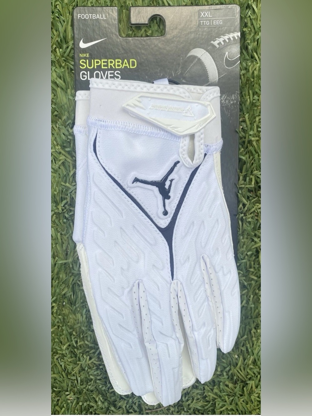 Nike Air Jordan Superbad White/Black NFL P.E Football Gloves Magnigrip Size XXL